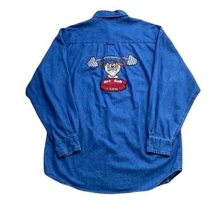 Vintage Looney Tunes‎ Tasmanian Devil Jean Shirt Sz. L